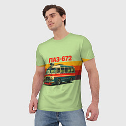 Футболка мужская Ретро автобус ПАЗ-672 поп-арт, цвет: 3D-принт — фото 2