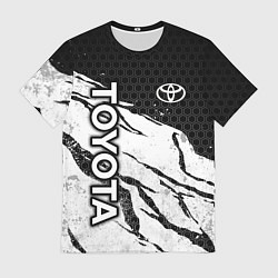 Футболка мужская Toyota - черный и белый, цвет: 3D-принт