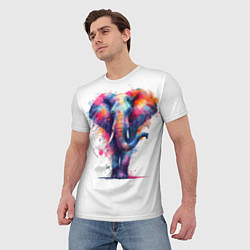 Футболка мужская Радужный слон, цвет: 3D-принт — фото 2