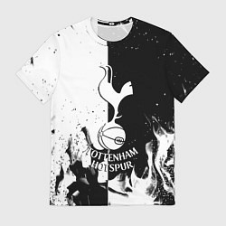 Футболка мужская Тоттенхэм черно белый огонь, цвет: 3D-принт