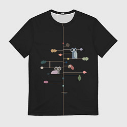 Футболка мужская Ученые совы осенью в лесу, цвет: 3D-принт