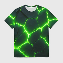 Мужская футболка Кислотный зеленый разлом