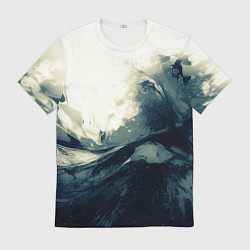 Мужская футболка Чёрно-синие абстрактные краски