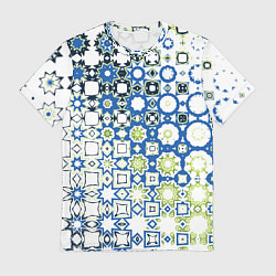 Мужская футболка Сине-зеленая абстракция