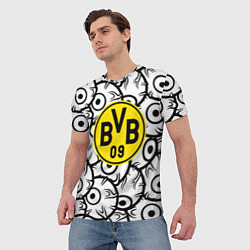 Футболка мужская Borussia глаза текстура, цвет: 3D-принт — фото 2
