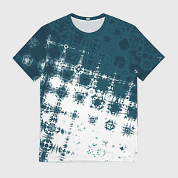 Мужская футболка Узорчатая текстура сине-белая