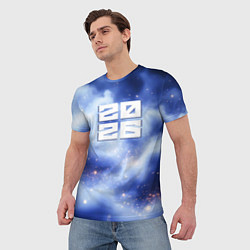 Футболка мужская 2026 сине-голубая дымка, цвет: 3D-принт — фото 2