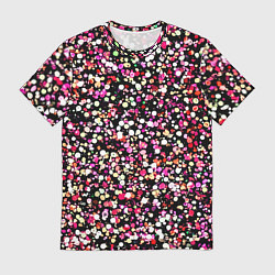 Футболка мужская Тёмно-розовый абстрактный в мелкую крапинку, цвет: 3D-принт