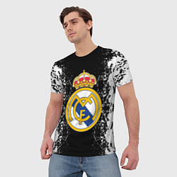 Футболка мужская Реал Мадрид текстура краски, цвет: 3D-принт — фото 2