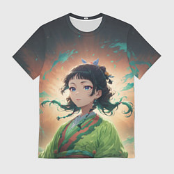 Футболка мужская Маомао на фоне облаков, цвет: 3D-принт