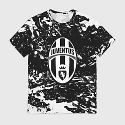 Футболка мужская Ювентус белые штрихи красок, цвет: 3D-принт