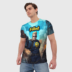 Футболка мужская Fallout смотритель с пистолетом, цвет: 3D-принт — фото 2