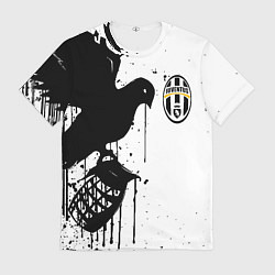 Мужская футболка Ювентус черная птица краски