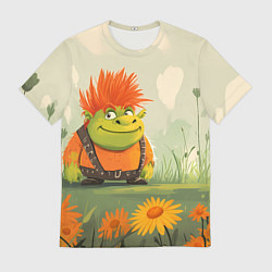 Футболка мужская Маленький Шрек с рыжими волосами, цвет: 3D-принт