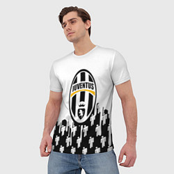 Футболка мужская Ювентус краски люди текстура, цвет: 3D-принт — фото 2