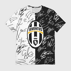 Футболка мужская Ювентус автографы полосы, цвет: 3D-принт