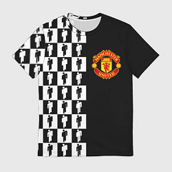 Футболка мужская Манчестер Юнайтед текстура люди, цвет: 3D-принт