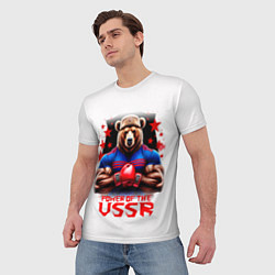 Футболка мужская USSR медведь, цвет: 3D-принт — фото 2