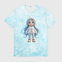 Футболка мужская Девочка-зима, цвет: 3D-принт