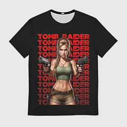 Футболка мужская Лара с пистолетами, цвет: 3D-принт