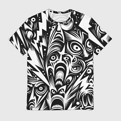 Мужская футболка Lightnings and faces - ai art fantasy