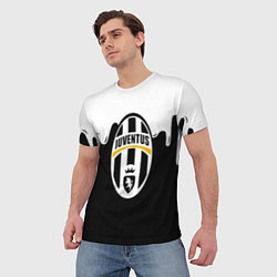 Футболка мужская Juventus капли красок, цвет: 3D-принт — фото 2