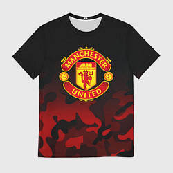 Футболка мужская Манчестер Юнайтед камуфляж текстура, цвет: 3D-принт