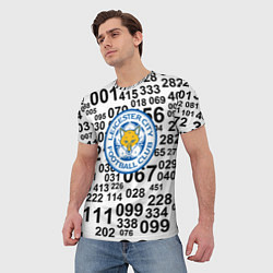 Футболка мужская Лестер сити цифры символы, цвет: 3D-принт — фото 2