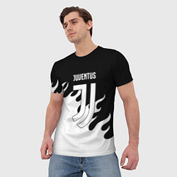 Футболка мужская Ювентус огонь текстура, цвет: 3D-принт — фото 2