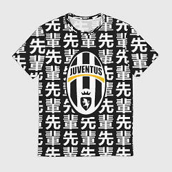 Футболка мужская Ювентус япония символы, цвет: 3D-принт