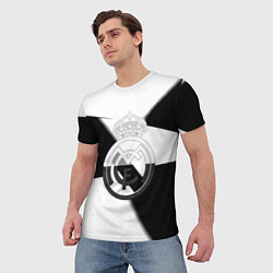 Футболка мужская Реал Мадрид геометрия полосы, цвет: 3D-принт — фото 2