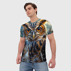 Футболка мужская Лунная сова в лесу, цвет: 3D-принт — фото 2