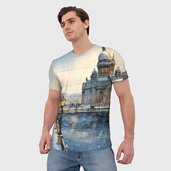 Футболка мужская Санкт-Петербург снежный день, цвет: 3D-принт — фото 2