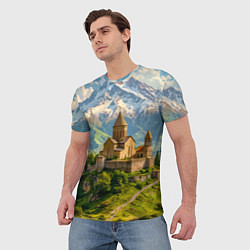 Футболка мужская Храм у подножия вечных вершин, цвет: 3D-принт — фото 2