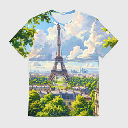 Футболка мужская Эйфелева башня в сердце Парижа, цвет: 3D-принт