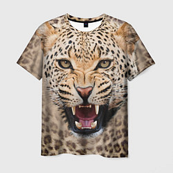 Футболка мужская Взгляд леопарда, цвет: 3D-принт