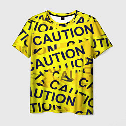 Футболка мужская Caution, цвет: 3D-принт