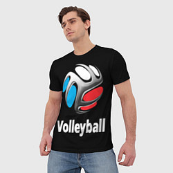 Футболка мужская Волейбольный мяч российский триколор, цвет: 3D-принт — фото 2