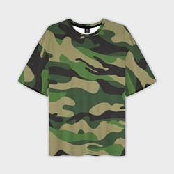 Мужская футболка оверсайз Камуфляж: хаки/зеленый