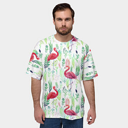 Футболка оверсайз мужская Цветы и бабочки 2, цвет: 3D-принт — фото 2