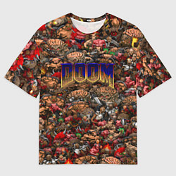 Футболка оверсайз мужская DOOM: Pixel Monsters, цвет: 3D-принт