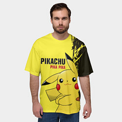 Футболка оверсайз мужская Pikachu Pika Pika, цвет: 3D-принт — фото 2