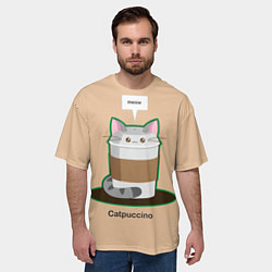 Футболка оверсайз мужская Catpuccino, цвет: 3D-принт — фото 2