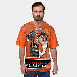 Футболка оверсайз мужская Philadelphia Flyers, цвет: 3D-принт — фото 2