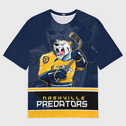Футболка оверсайз мужская Nashville Predators, цвет: 3D-принт