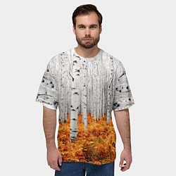 Футболка оверсайз мужская Березовая роща, цвет: 3D-принт — фото 2