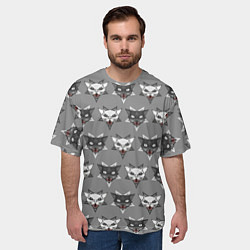 Футболка оверсайз мужская Злые котики, цвет: 3D-принт — фото 2