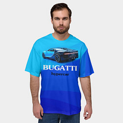 Футболка оверсайз мужская Bugatti hypercar, цвет: 3D-принт — фото 2
