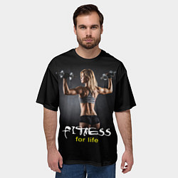 Футболка оверсайз мужская Fitness for life, цвет: 3D-принт — фото 2
