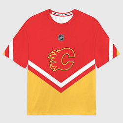 Футболка оверсайз мужская NHL: Calgary Flames, цвет: 3D-принт